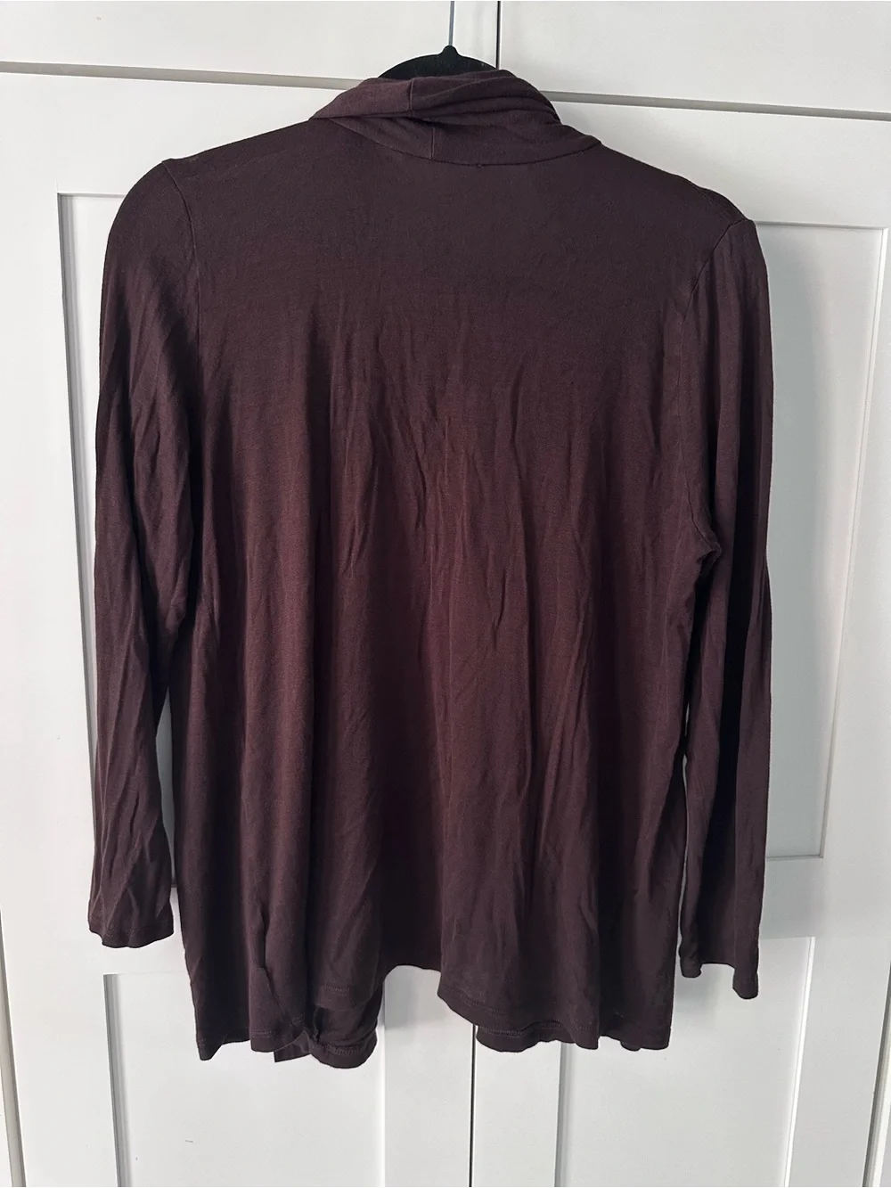 Eileen Fisher brown Open Drape Front Cardigan
